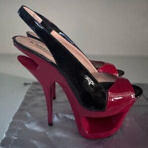 Gianmarco Lorenzi Black and Red Platform Heels
